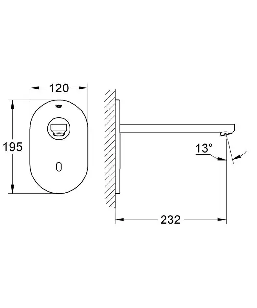 Grohe - Eurosmart Cosmopolitan E - Közületi mosdó csaptelep - 36334SD0 – 2. kép