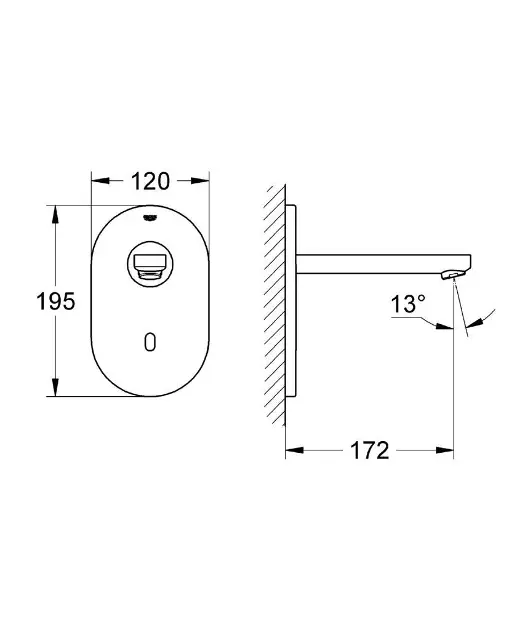 Grohe - Eurosmart Cosmopolitan E - Közületi mosdó csaptelep - 36335SD0 – 2. kép
