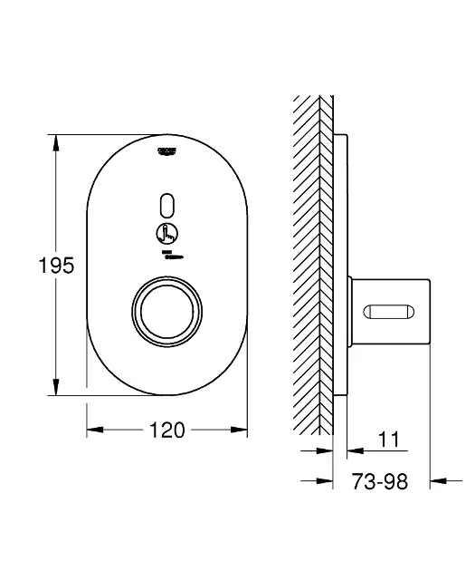 Grohe - Eurosmart Cosmopolitan E - Közületi mosdó csaptelep - 36456000 – 2. kép