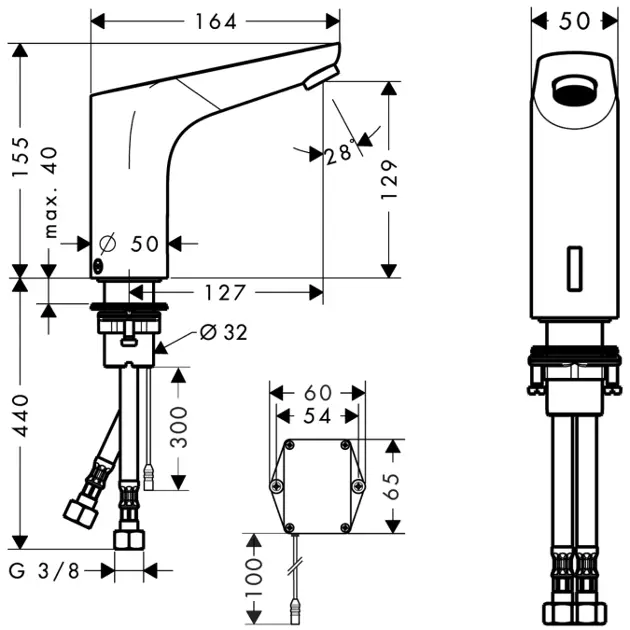 Hansgrohe - Focus E2 - Közületi mosdó csaptelep - 31172000 – 2. kép
