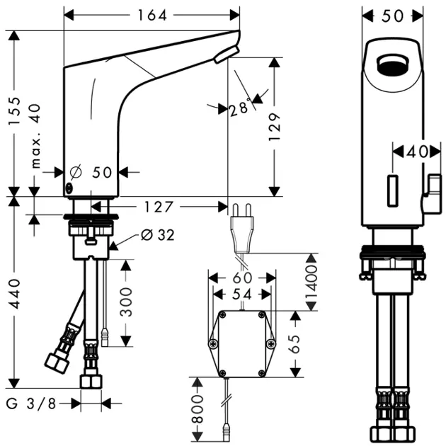 Hansgrohe - Focus E2 - Közületi mosdó csaptelep - 31173000 – 2. kép