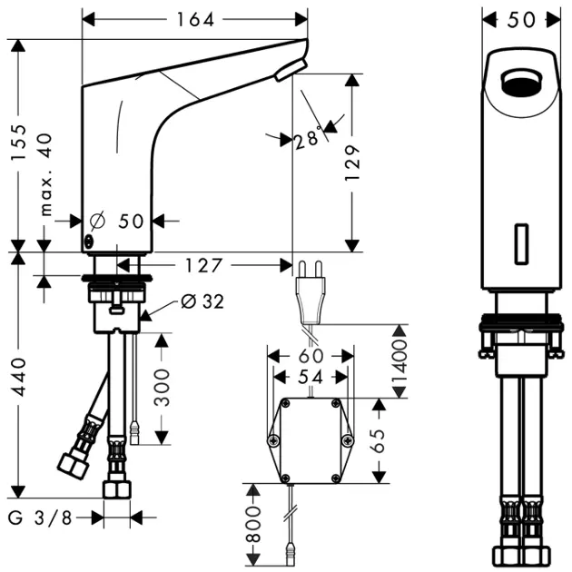 Hansgrohe - Focus E2 - Közületi mosdó csaptelep - 31174000 – 2. kép