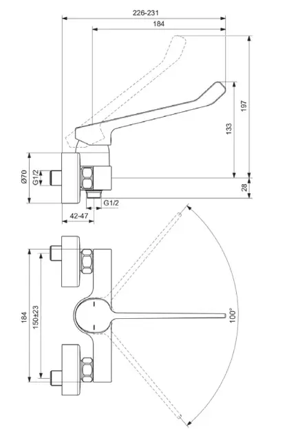 Ideal Standard - Cerabase - Közületi mosdó csaptelep - BD490AA – 2. kép