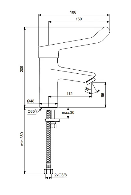 Ideal Standard - Ceraplus II - Közületi mosdó csaptelep - BC098AA – 2. kép