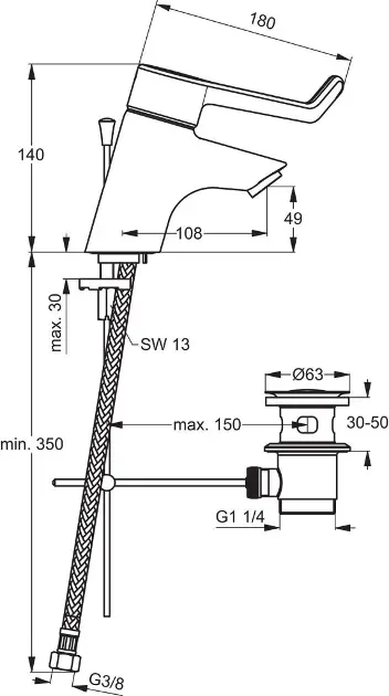Ideal Standard - CeraPlus - Közületi mosdó csaptelep - B8219AA – 2. kép