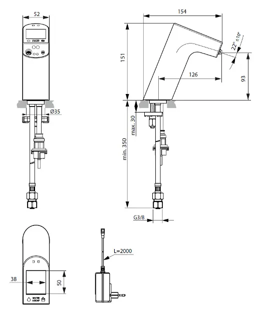 Ideal Standard - Intellimix - Közületi mosdó csaptelep - A7488AA – 2. kép
