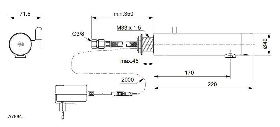 Ideal Standard - SensorFlow - Közületi mosdó csaptelep - A7564XG – 2. kép