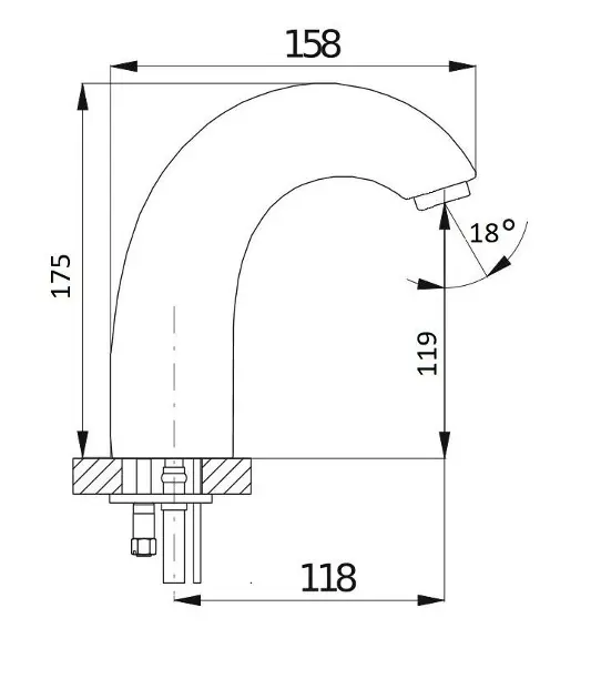 Jika - Sensor - Közületi mosdó csaptelep - H3151T20043211 – 2. kép