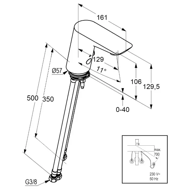 Kludi - Balance - Közületi mosdó csaptelep - 5220205 – 2. kép