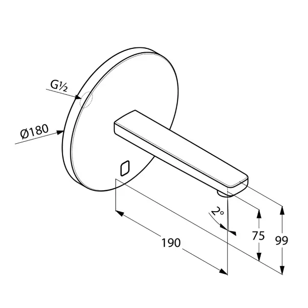 Kludi - Zenta - Közületi mosdó csaptelep - 3850305 – 2. kép