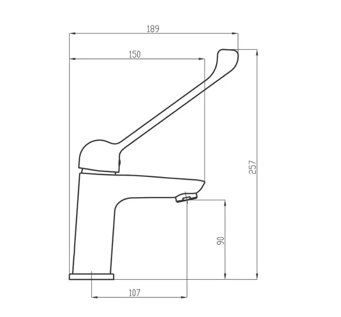 Novaservis - Metalia 54 - Közületi mosdó csaptelep - 54002/1L,0 – 2. kép