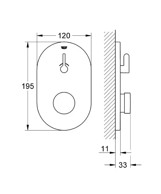 Grohe - Eurosmart Cosmopolitan T - Közületi zuhanypanel - 36321000 – 2. kép