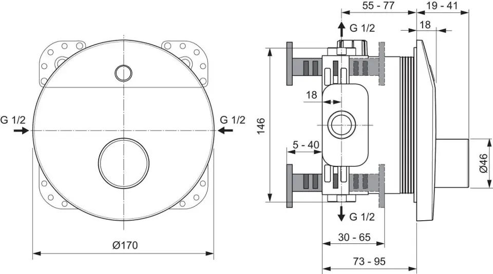 Ideal Standard - CeraPlus - Közületi zuhanypanel - A6158AA – 2. kép