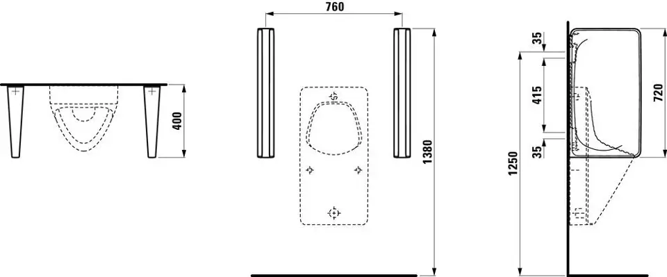 Laufen - Cinto - Piszoár - H8476030000001 – 2. kép