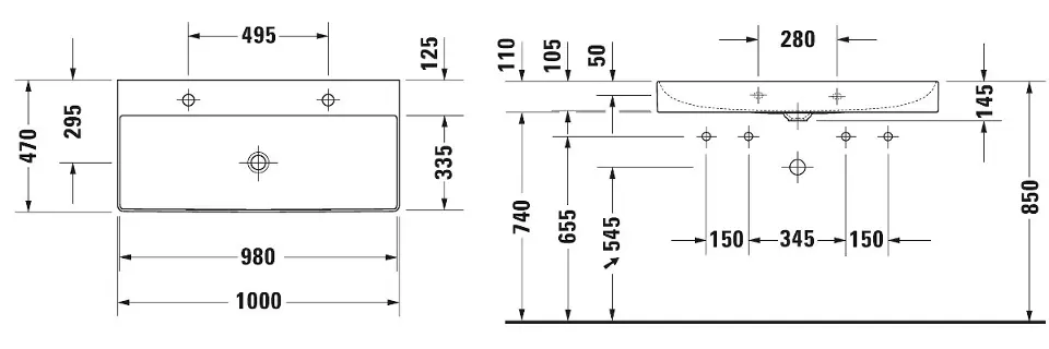 Duravit - DuraSquare - Dupla mosdó - 2353100043 – 2. kép