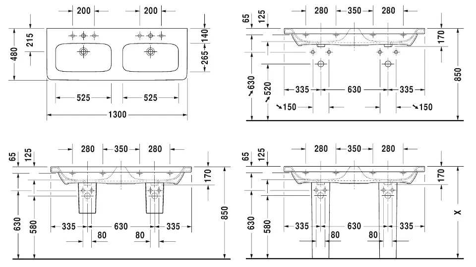 Duravit - DuraStyle - Dupla mosdó - 23381300001 – 2. kép