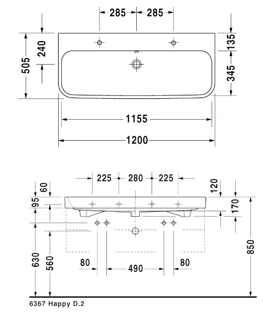 Duravit - Happy D.2 - Dupla mosdó - 2318120024 – 2. kép
