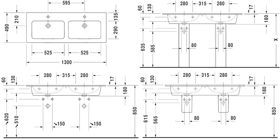Duravit - ME by Starck - Dupla mosdó - 2336130000 – 2. kép