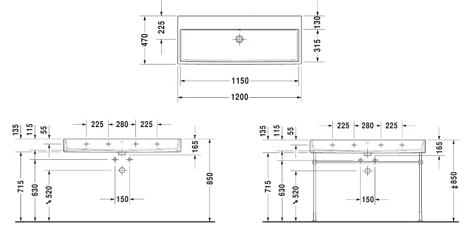 Duravit - Vero Air - Dupla mosdó - 23501200701 – 2. kép