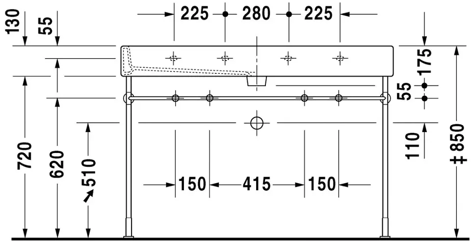 Duravit - Vero - Dupla mosdó - 0454120024 – 4. kép