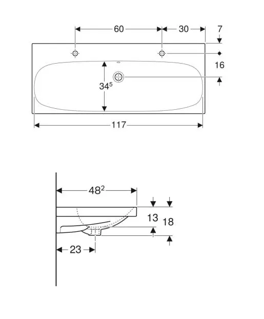 Geberit - Acanto - Dupla mosdó - 501.880.00.1 – 2. kép