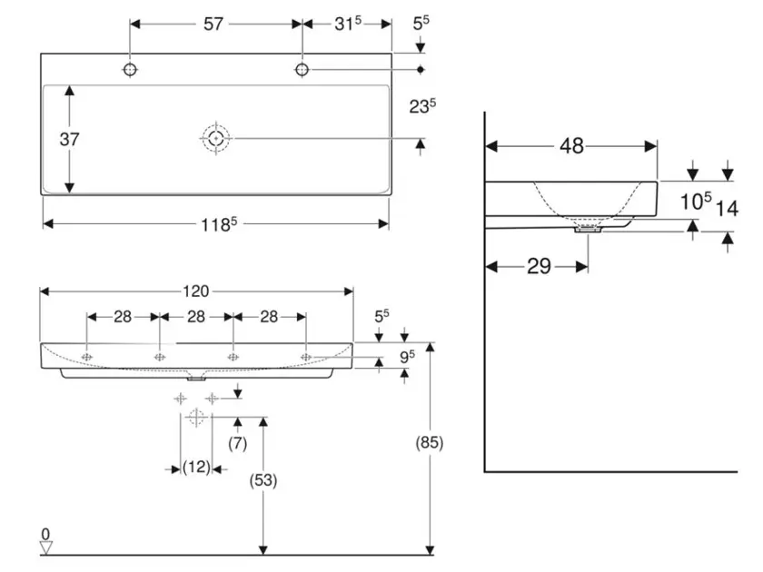 Geberit - ONE - Dupla mosdó - 505.022.01.5 – 2. kép
