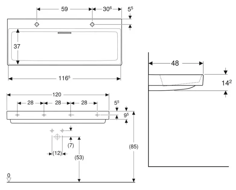 Geberit - ONE - Dupla mosdó - 505.049.00.1 – 2. kép
