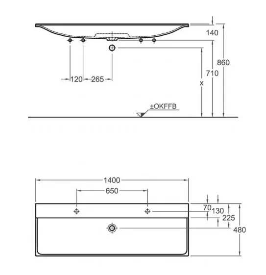 Geberit - Xeno 2 - Dupla mosdó - 500.276.00.1 – 2. kép