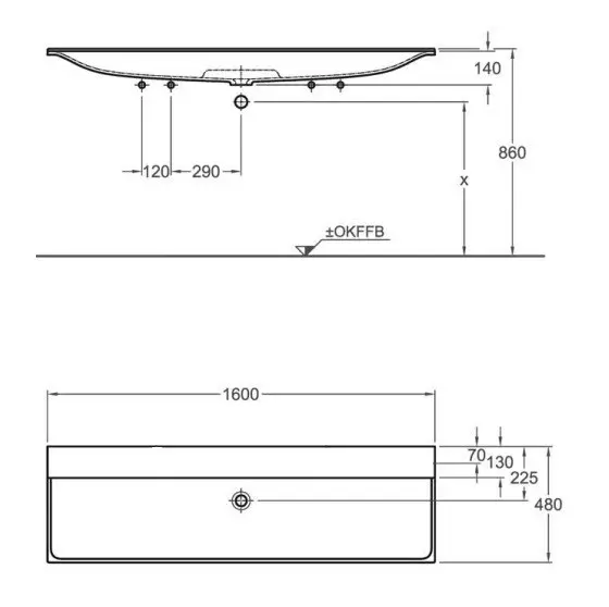 Geberit - Xeno 2 - Dupla mosdó - 500.278.00.1 – 2. kép