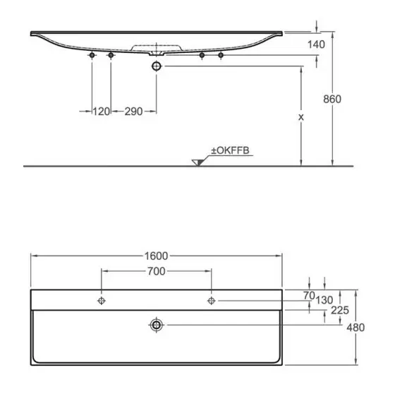 Geberit - Xeno 2 - Dupla mosdó - 500.279.00.1 – 2. kép
