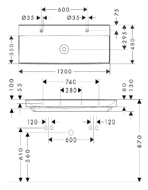 Hansgrohe - Xelu Q - Dupla mosdó - 60322450 – 2. kép