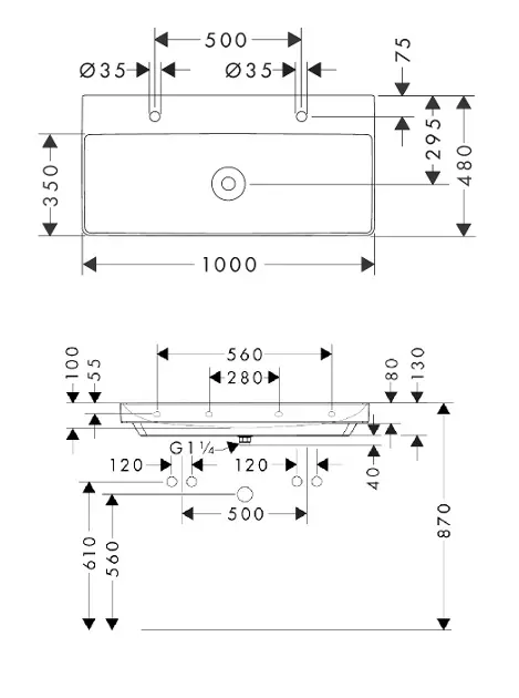 Hansgrohe - Xelu Q - Dupla mosdó - 61037450 – 2. kép