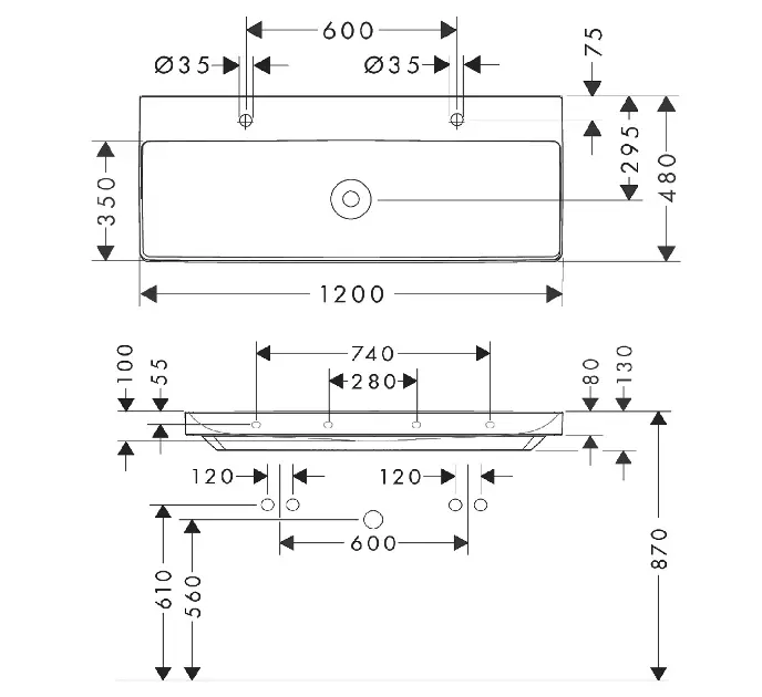 Hansgrohe - Xelu Q - Dupla mosdó - 61042450 – 2. kép