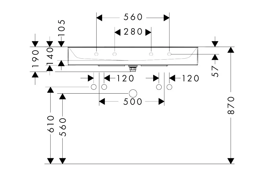 Hansgrohe - Xevolos E - Dupla mosdó - 61110450 – 3. kép