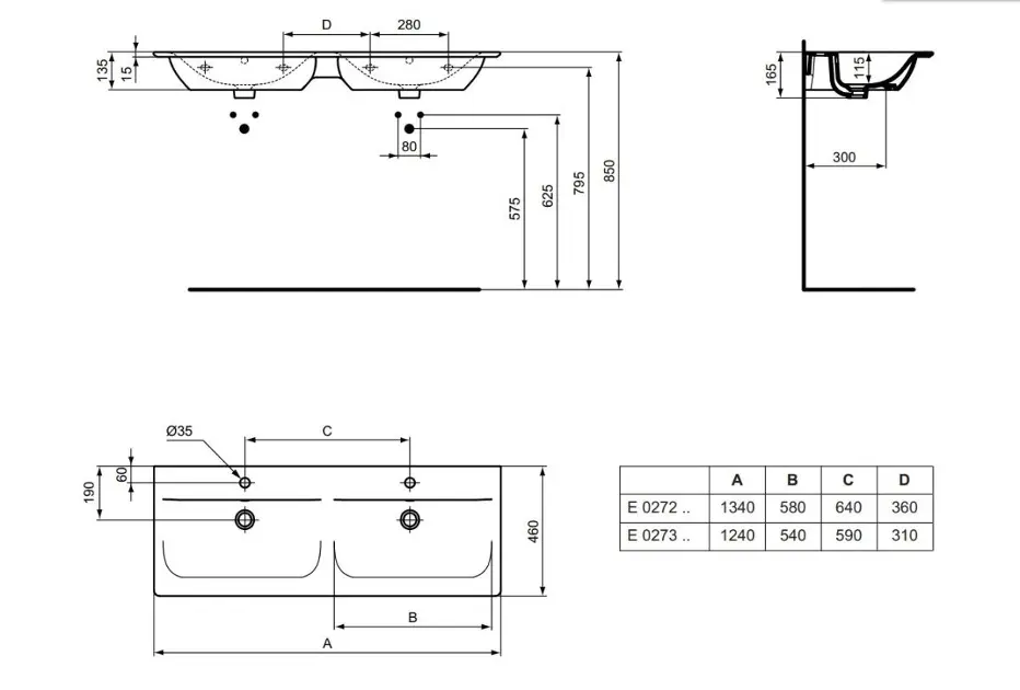 Ideal Standard - Connect Air - Dupla mosdó - E027301 – 2. kép