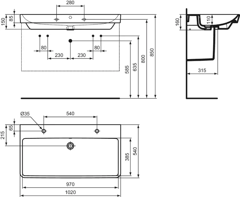 Ideal Standard - i.Life B - Dupla mosdó - T683101 – 2. kép