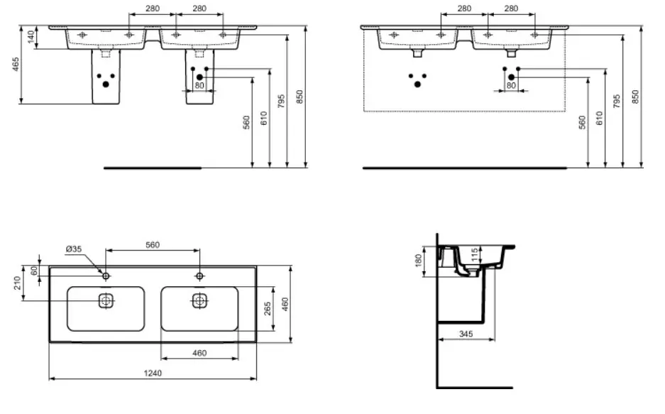 Ideal Standard - Strada II - Dupla mosdó - T3005MA – 2. kép