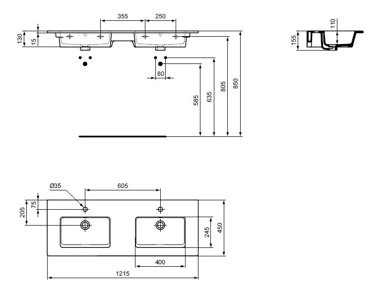 Ideal Standard - Tempo - Dupla mosdó - E053401 – 2. kép
