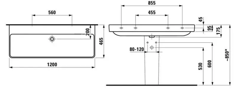 Laufen - Pro S - Dupla mosdó - H8149650001091 – 2. kép