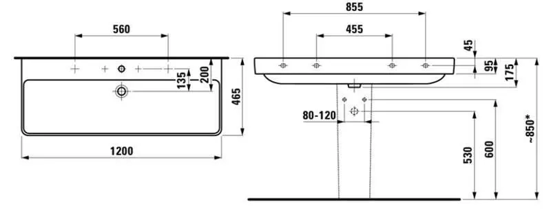 Laufen - Pro S - Dupla mosdó - H8149654001081 – 2. kép