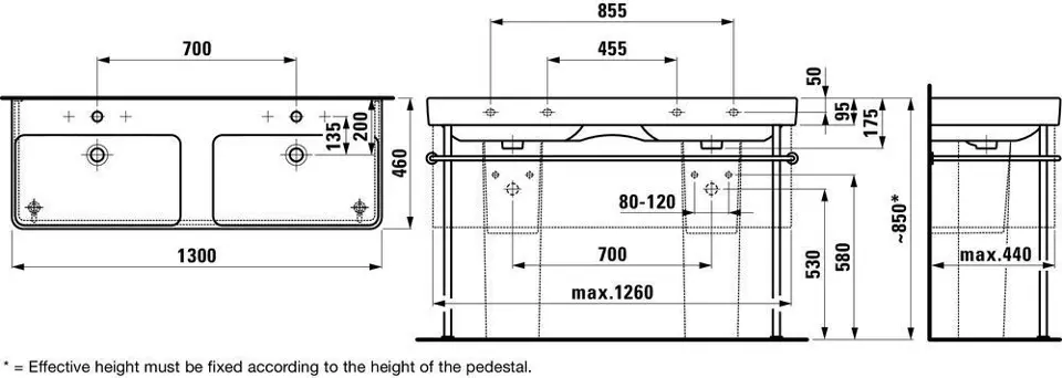 Laufen - Pro S - Dupla mosdó - H8149684001081 – 2. kép