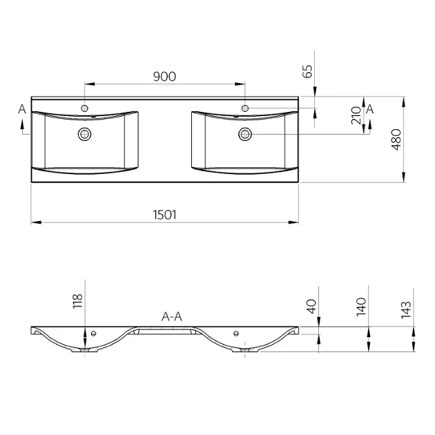Sapho - Lucia - Dupla mosdó - 50154 – 2. kép