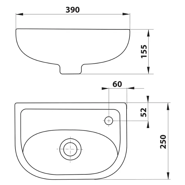 Aqualine - Small - Kisméretű mosdó - 4000 – 2. kép