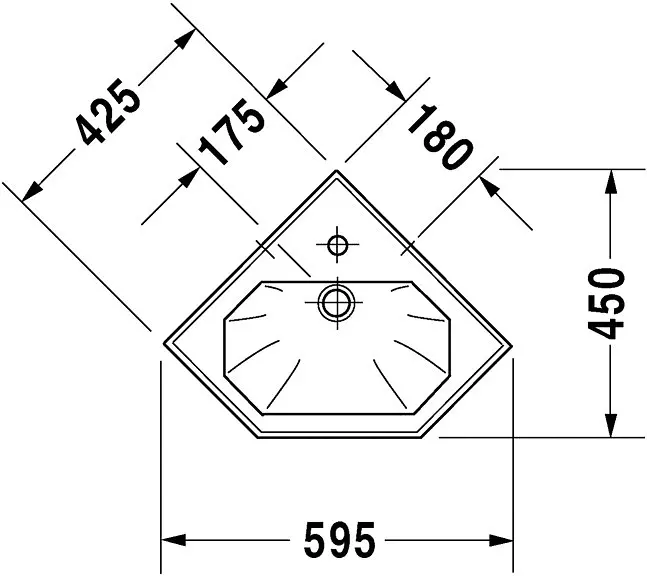 Duravit - 1930 - Kisméretű mosdó - 0793420000 – 2. kép