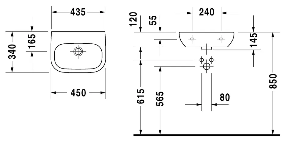 Duravit - D-Code - Kisméretű mosdó - 07074500702 – 2. kép