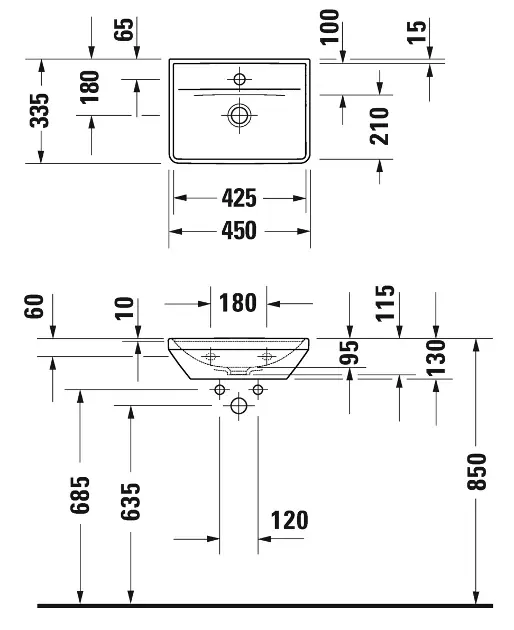 Duravit - D-Neo - Kisméretű mosdó - 0738450041 – 2. kép