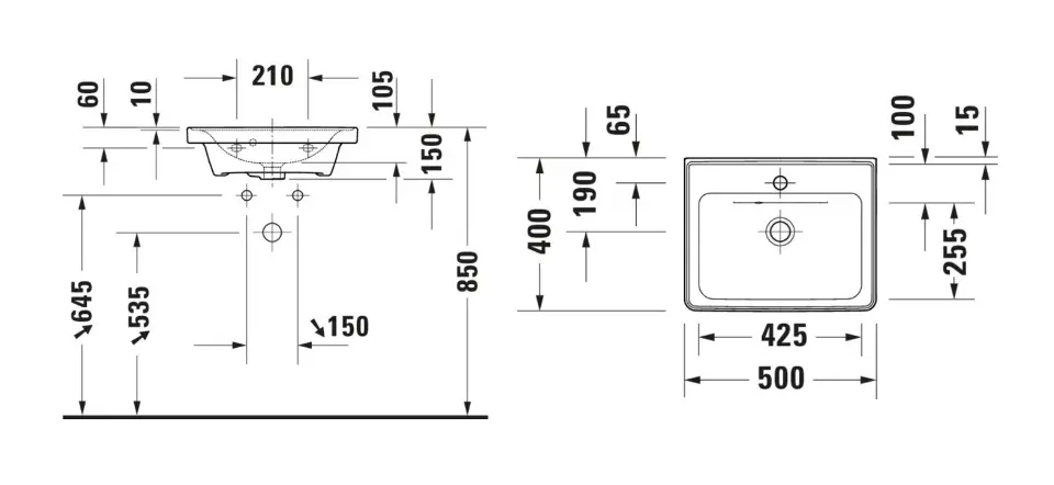 Duravit - D-Neo - Kisméretű mosdó - 0742500060 – 2. kép