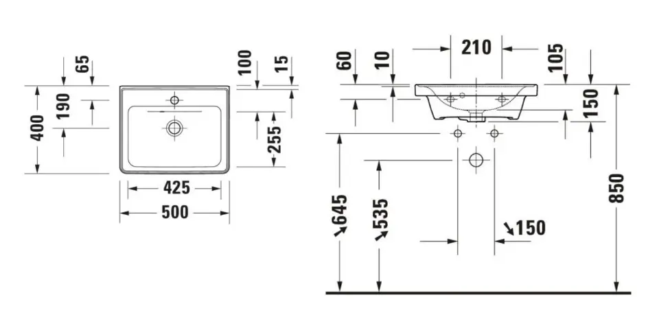 Duravit - D-Neo - Kisméretű mosdó - 0742501300 – 2. kép