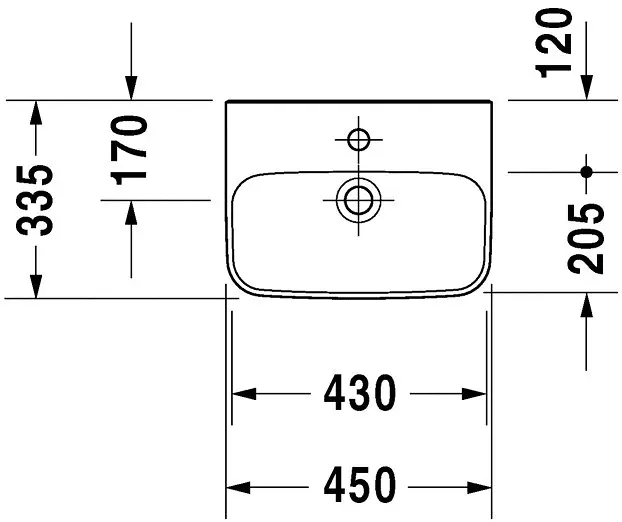 Duravit - DuraStyle - Kisméretű mosdó - 0708450000 – 2. kép