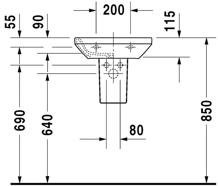 Duravit - DuraStyle - Kisméretű mosdó - 0708450000 – 3. kép